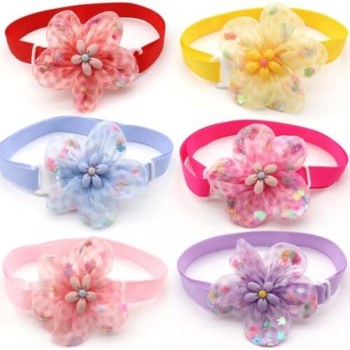 50/100 Pcs Dog Accessories for Small Dogs Bow Tie Collar for Dogs Spring Flower Design Puppy Dog Cat Bowtie Necktie Pet Supplies