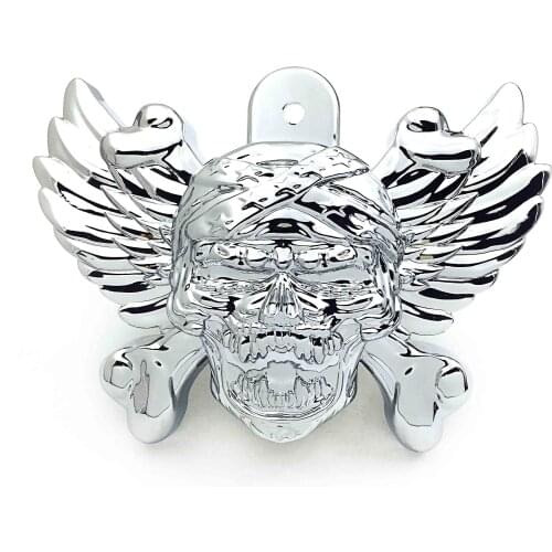 Aftermarket Free Shipping Skull Zombie Horn Cover For 1992-2015 Harley Davidson with Side Mount "Cowbell" and all V-rods