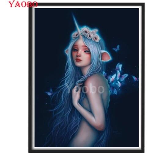 DIY Cartoon Unicorn Elf Girl 5D Diamond Painting Full Round Drill Diamond Embroidery Christmas Gift Cross Stitch Kits Gift