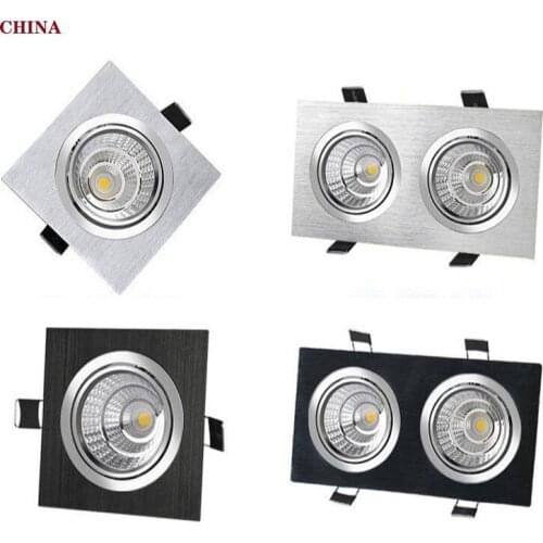 Zwart Zilver Vierkante Dimbare Led Cob Downlight 7W 9W 12W 14W 28W 24W Led verzonken Plafond Downlight Led Cob Spot Light AC90-2