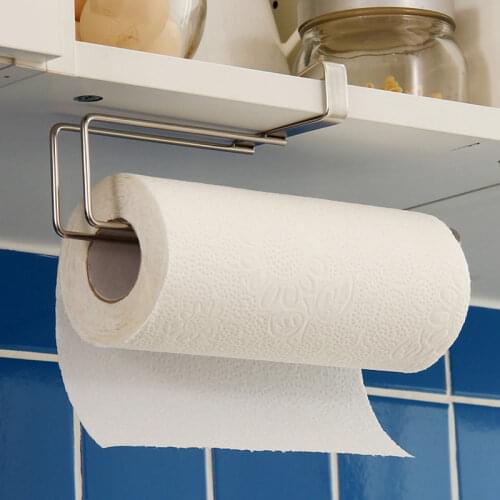 Kitchen paper holder hanger tissue roll towel rail bathroom sink organizer for hanging on the door storage hook WJ508