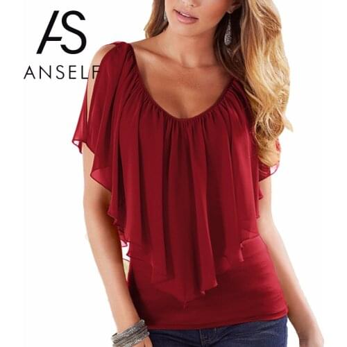Summer Sexy Plus Size 3XL 4XL 5XL T-Shirt Women Tshirt Oversized T Shirt V Neck Vest Tank Ruffle Tops female Tunic tee shirt HOT
