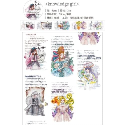 Vintage Knowledgegirl Washi Tapes Bullet Journal Masking Tape Adhesive Tape DIY Scrapbooking Card Making Washi Stickers