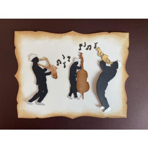 Metal Cutting Dies Man Men Band Playing Music Scrapbooking Stamps Craft Embossing Die Cut Making Stencil Template 2021 New