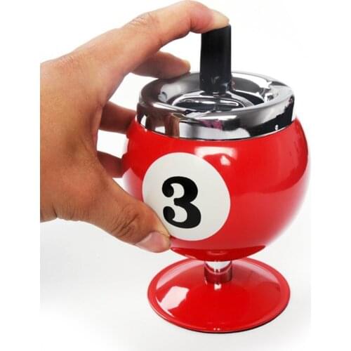 Fashional Push Down Cigarette Ashtray Ball Ashtray without Base Metal Smoking Ash Tray for Indoor or Outdoor Use