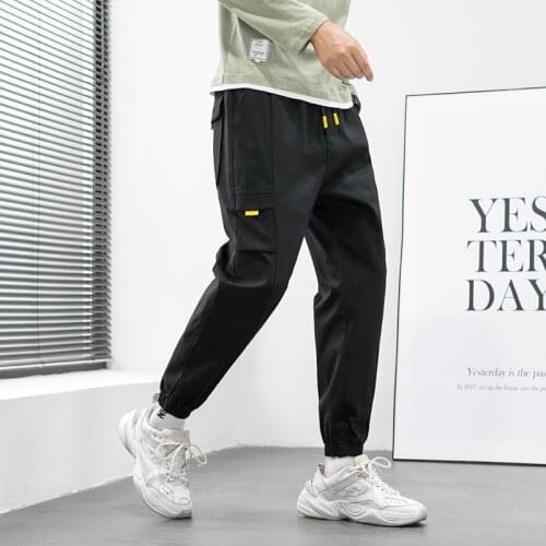 Mens Casual Pants Slim Solid Color Pencil Pants Comfortable Fashion Simplicity Atmospheric Trend All-Match New Hot Sale