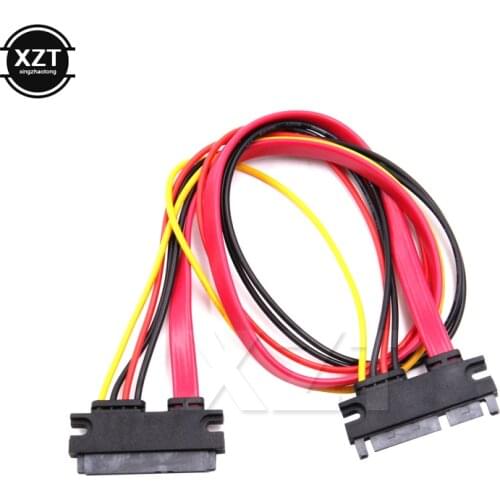 Newest 22Pin SATA Cable Male to Female 7+15 Pin Serial ATA SATA Data Power Combo Extension Cable Connector Conterver 45cm