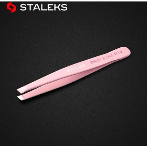 New Professional Pink High Quality Slant Tip Eyebrow Tweezers Multifunction Stainless Steel Hair Removal Makeup Tool