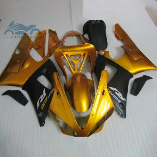 Upgrade your ABS motorcycle fairings Kit Fit for YAMAHA 2000 2001 YZFR1 YZF R1 00 01 aftermarket full fairing golden black parts