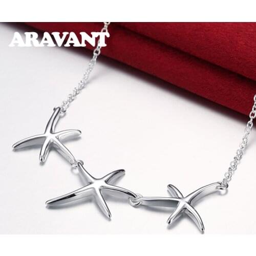 925 Silver Star Pendants Necklaces Women Wedding Necklace Jewelry Gifts