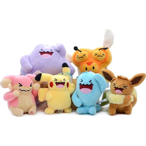 Anime Pokemon Blink Series Elf Plush Toy Dolls Pendant Creative Cartoon Eevee Bikachu Wobbuffet Combee Stuffed Toys Kids Gifts