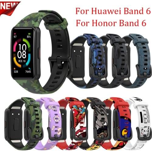 For Huawei Band 6 Pro Strap printing Sport Replacement Strap Smart Watchband Bracelet For huawei band 6 honor band 6 Watch Strap
