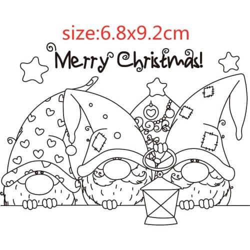 Santa Claus Transparent Silicone Rubber Stamp And Metal Die Sheet Cling Scrapbooking DIY Cute Pattern Photo Album Stamp
