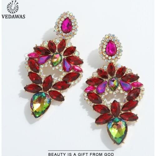 Vedawas Fashion Multicolored Irregular Drop Earrings for Women Wedding Jewelry Luxury Acrylic Geometric Statement Earrings Gifts