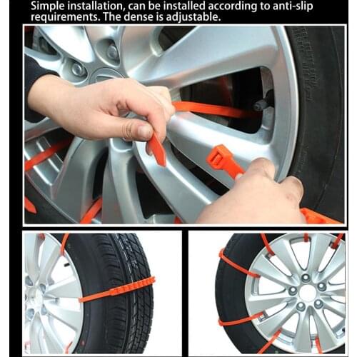 Tire Spikes 10PCS Car Tire Chains Anti-skid Spikes Mud Snow Survival Traction Easy Universal Fit Emergency Car Tire Chains