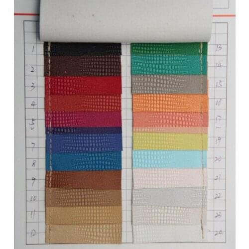 Thicker quality faux leather fabric PU lizards grain soft leather material wholesale