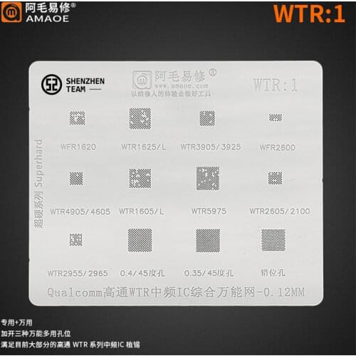 AMAOE Stencil WTR:1 For WFR1620 WTR1625L WTR3925 WFR2600 WTR4905 WTR1605/L WTR5975 WTR2605 WTR2965 WTR1625 Reballing Stencil IC