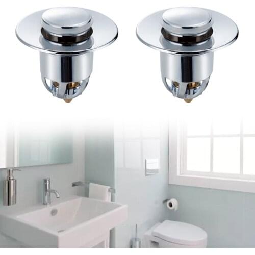 Universal Wash Basin Drain Filter Stainless Steel Bounce Core Push-Type Kitchen Bathroom Sink Stopper Plug Strainer Y1QB