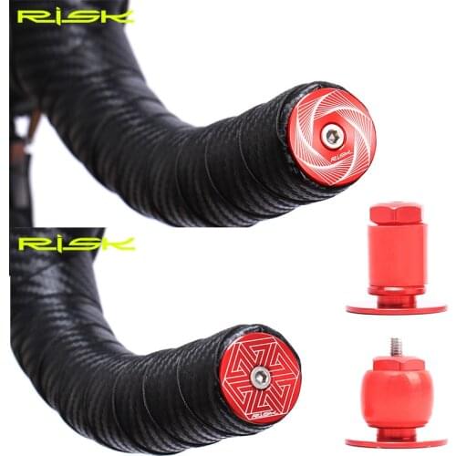 RISK 2pcs Aluminum Bicycle Handlebar End Plugs MTB Road Bike Grips Ends Cap Swell Bolts For 15-21mm Handle Cycling Accessories