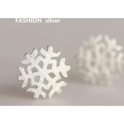 925 Sterling Silver Korean Version Simple Snowflake Stud Earrings for Women Jewelry Girl Gift Creative Jewelry Brincos
