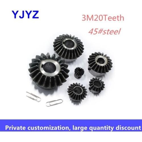 1 pc 3M20teeth standard hole bevel gear 90 degree 45 steel quenching screw hole fixing special offer