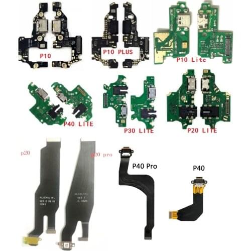 10pcs For Huawei P8 P9 P10 Plus Lite P20 P30 P40 Pro USB Charging Charge Dock Port Microphone Connector Flex Cable Board