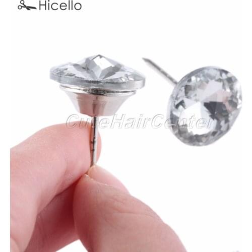 10pcs/lot Crystal Upholstery Nails Button Pins 20mm/22mm Glass Diamond Tacks Flower Knot Sewing Furniture Decoration pushpins