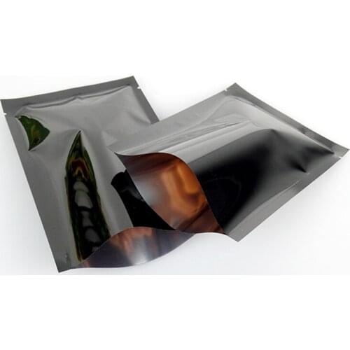 100Pcs/Lot Black 6 Sizes Aluminum Foil Heat Seal Vacuum Coffee Pack Package Pouch Mylar Open Top Food Storage Bags