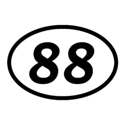 15*10.4CM 88 Eighty-Eight Oval Reflective Stickers Off-Road Motorcycle Personality Decorative Car Sticker N1505