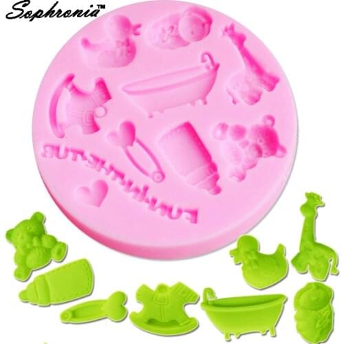 Sophronia Bear Giraffe Bottle Baby shape 1pcs UV Resin Jewelry Silicone Mold Expoxy Mold Jewelry Making DIY Decorate Craft M007