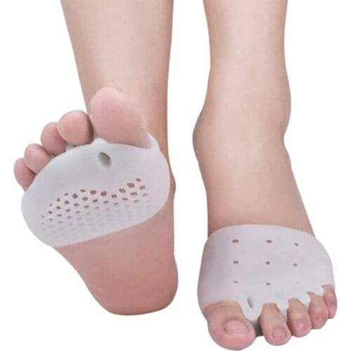 2Pcs Forefoot Pads Five-hole Toe Separator Soft Gel Pain Relief Insoles Prevent Feet Callus Blisters