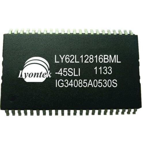 20pcs New Original LY62L12816BML-45SLI 2M Low Power SRAM 128K x 16 TSOPII(44) 45ns 2.7 to 3.6V -40~85°C