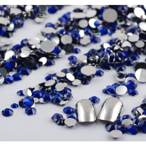 2000PCS/Bag High Quality Fashion Hot 3D Flat Round Resin Style Bright Blue Rhein Stone Dedicated DIY Classic Nail Art Decoration