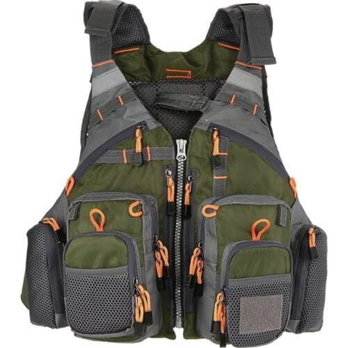2021 new fishing multi-pocket safety life vest breathable outdoor sports swimming adjustable vest fishing gear equipment