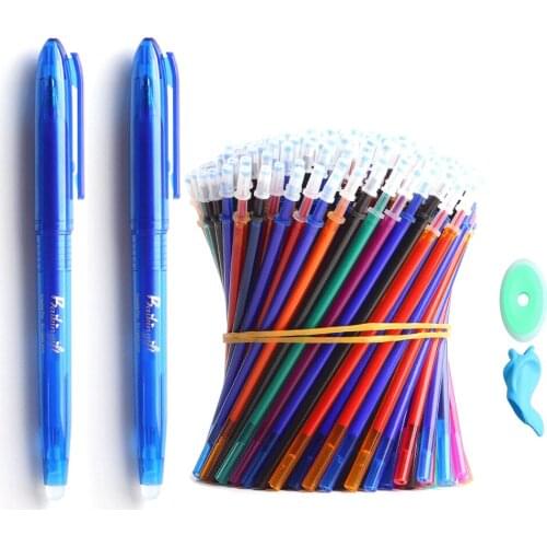 22 Pcs/Set 0.5mm Blue Black Ink Gel Pen Erasable Refill Rod Erasable Pens For School Writing Stationery Gel Ink Ballpoint Pens