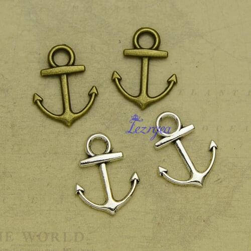 50pcs/lot--19x15mm, Antique silver plated/bronze plated Tiny Anchor Charms ,DIY supplies, Jewelry accessories