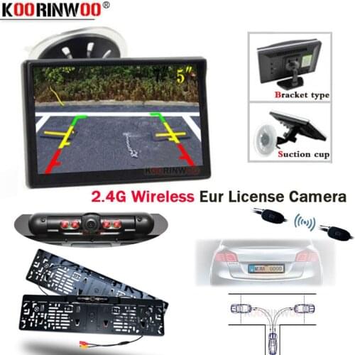 Koorinwoo Auto Parts Wireless 5" Screen Cars Monitor Rear view Car Number license plate Reverse Camera Parking Car accessories