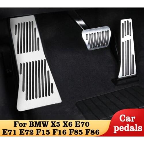 Car Parts Accelerator Brake Clutch Pedal Footrest Pedals Plate Cover For BMW X5 X6 E70 E71 E72 F15 F16 F85 F86 Accessories