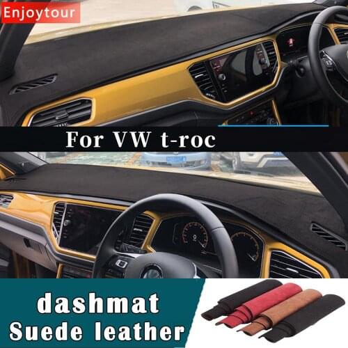 Car-styling Suede Leather Dashmat Dashboard custom Cover Pad Dash Mat Carpet For Volkswagen VW t-roc t roc 2017 2019 2020 2021