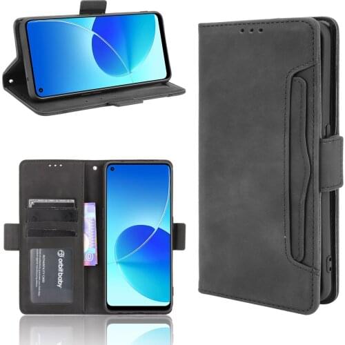 Oppo Reno6 Z Case 6.4 inch Multi-function card slot Leather Book Flip Design Wallet Cover For Oppo Reno 6 Z Case
