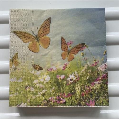 Decoupage table paper napkin elegant tissue vintage towel sun flower butterfly birthday wedding party beautiful serviettes decor