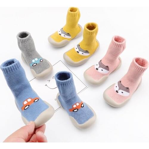 Unisex Baby First Shoes Baby Shoes Walkers Toddler First Walker Baby Girl Kids Soft Rubber Sole Baby Shoe Knit Booties Anti-slip