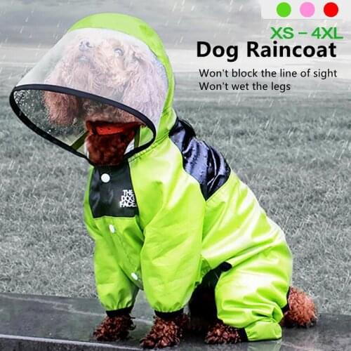 Pet Dog Raincoat The Dog Face Pet Clothes Jumpsuit Waterproof Dog Jacket Dogs Water Resistant Clothes for Dogs Pet Coat