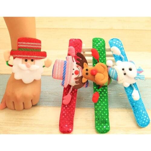 Band Glowing LED Slap Wristband Light Up Bracelet For Christmas Xmas Party Event Festival Decor School Children Kids Gift Supply