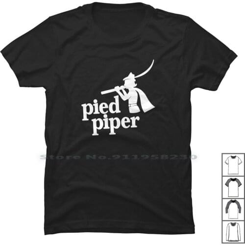 Pied Piper T Shirt Silicon Valley Tv Show Funny T Shirt 100% Cotton Humor Tage Show Pipe Icon Geek Pie Fun Age Tv Pi Ny