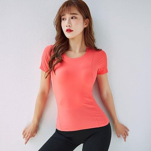 Summer thin fitness short-sleeved quick-drying clothes running training T-shirt tight yoga clothes