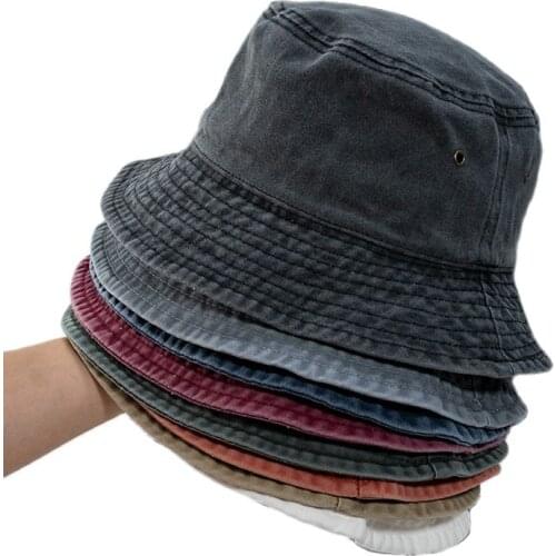 Solid vintage cotton fisherman hat Caps Outdoor men and women casual Sport Bucket hat Fishing Hunting Panama floppy Gorros