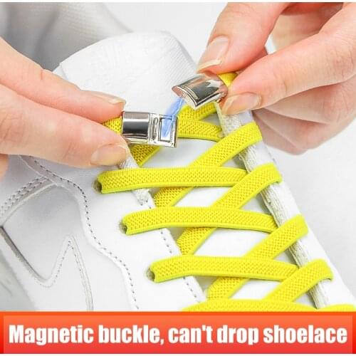 A Pair Creative Elastic Magnetic 1 Second Locking Shoelaces No Tie Laces Kids Adult Unisex Shoelace For Sneakers Shoe Laces
