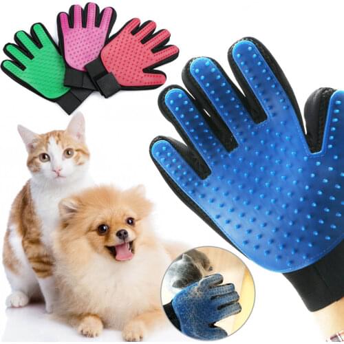 New Pet Dogs Cat Brush Glove Mild Efficient Deshedding Massage Grooming Glove Pet Bath Cleaning Supplies Pet Hair Remove Glove