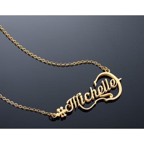 Personalized Custom Name Necklace Chinese Lute Choker Necklace Pendant Nameplate For BoyFriend Music Gift